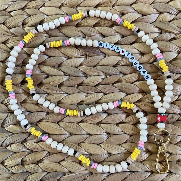 Pencil Lanyard - Badge Holder - Personalized - Teacher - Administrator - Gift - Appreciation