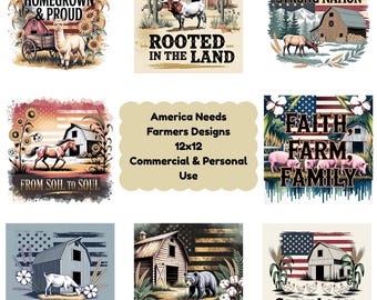America Needs Farmers PNG, Patriotic Farm Quote, Rustic Country Shirt Design, Gift for Farmer, Sublimation PNG