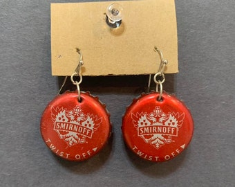Handmade Beer Bottlecap Earrings – Upcycled Jewelry, Eco-Friendly Statement Accessories