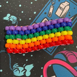 Rainbow Peyote Stitch Kandi Cuff