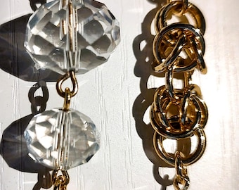Vintage Talbots Necklace: Multi-Chain with Gold-Tone & Faceted Clear Beads - Lovely!