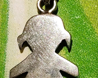 Vintage 925 Sterling Silver Charming Little Girl Pendant - Crafted In Mexico!