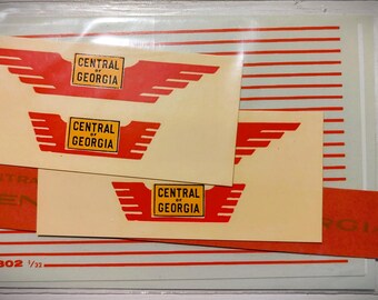 Vintage O Scale Walthers Central of Georgia Diesel Decals - Brand New Old Stock!