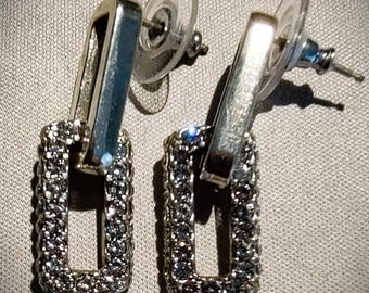 Vintage Brighton Chain Link Stud Earrings - Absolutely Dazzling!