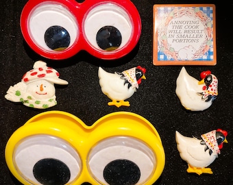 Vintage 1990s Refrigerator Magnet & Chip Clip© Group - Spiffy Retro Goodies!