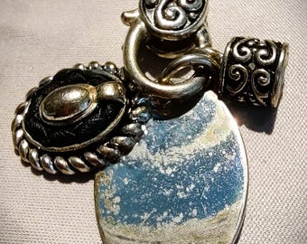 Lovely Vintage Charm Pendant: Silver-Toned with Three Sweet Charms!