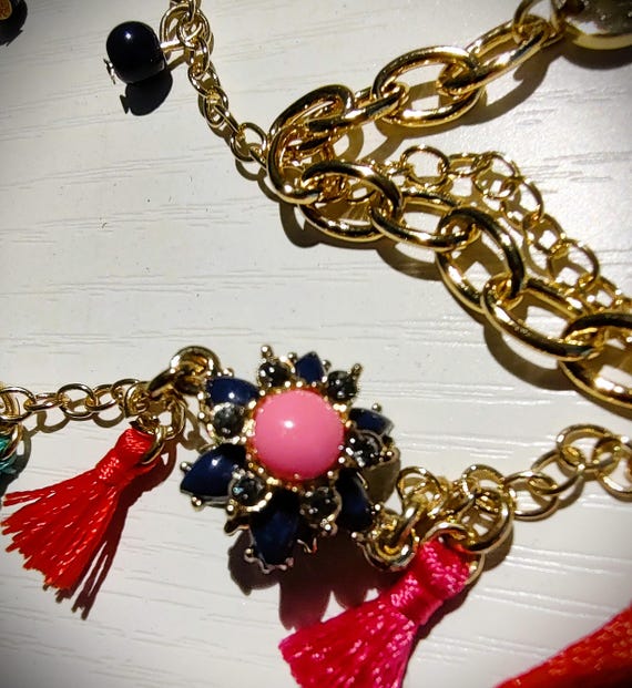 Vintage Talbots "Fiesta" Jewelry Set: Beads, Fringe, Baubles, Bling & More! View 6