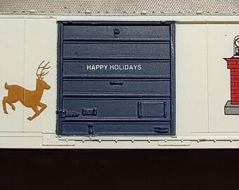 Bev-Bel (BEV) N-scale 50 ft Evans Christmas Happy Holidays Boxcar - Vintage Model Train - Original Box, Looks Brand New!