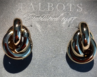Vintage Talbots Stud Earrings - Two-Tone Gold & Silver Twisted Knots!