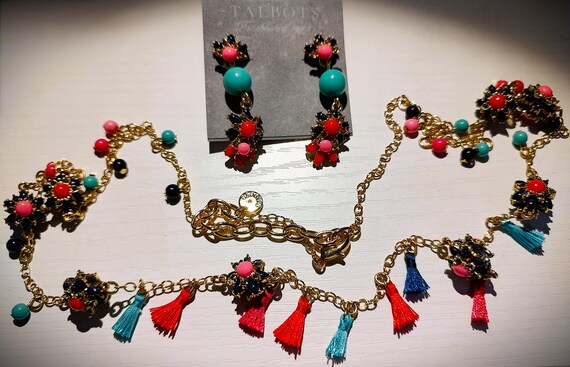 Vintage Talbots "Fiesta" Jewelry Set: Beads, Fringe, Baubles, Bling & More!
