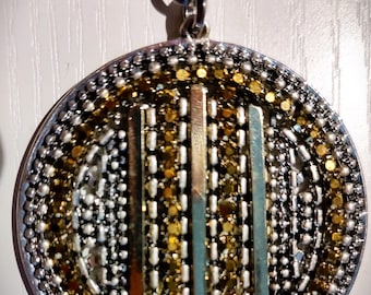 Vintage Chico's Two-Tone Medallion Choker Statement Necklace  - Gorgeous Details!