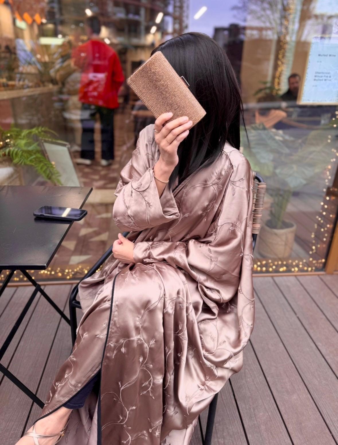 simple gold wedding dresses Luxury Beaded Pink Square Neck Cape Sleeves Evening Dress SS494 – Sharon  Said