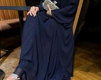 Reem Luxury Twinkle Abaya Set 3-Piece Glitter Kaftan, Slip Dress & Hijab