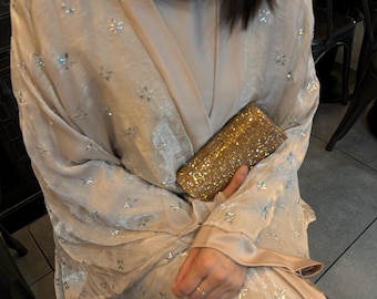 Luxus Organza verzierte Abaya: Islamisches Kleid im Dubai Style