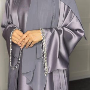 Elegant 3 Piece Diamond Abaya Set: Eid Dress