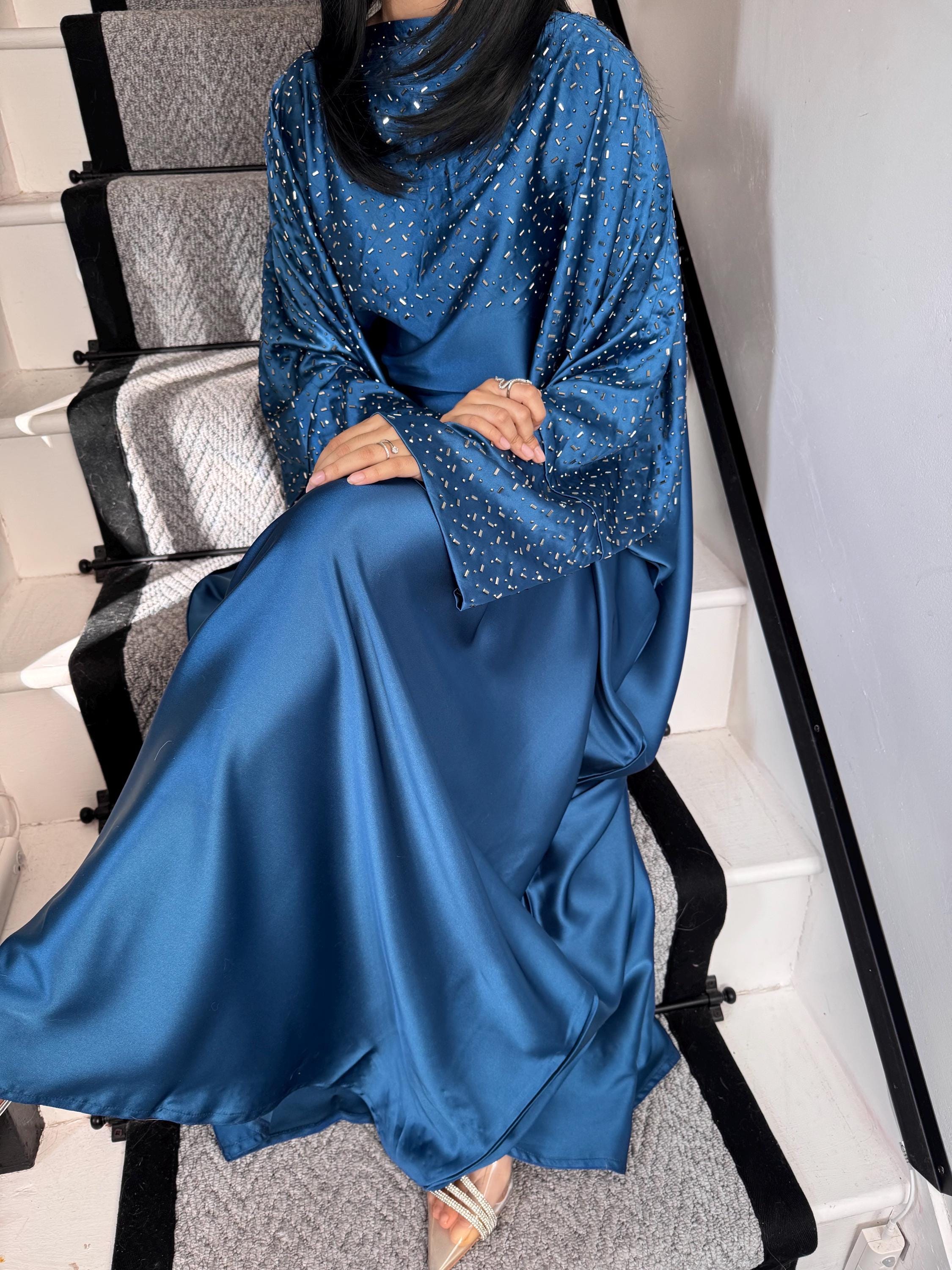 glitter abaya dress blue ombre glitter abaya – luuladesign main image 1