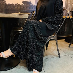 Elegant Black Sparkle Abaya, Satin Abaya, Evening Abaya, Eid, Ramadan, Wedding Abaya, Islamic Clothing, Muslimah, Dubai Abayas, Silk, Abaya