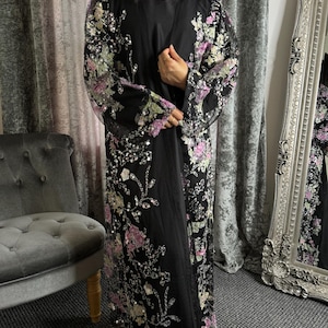 Luxury Enchanted Abaya, Lace Abaya, Evening Abaya, Eid, Ramadan, Wedding Abaya, Islamic Clothing, Muslimah, Dubai Abayas, Nida, Black Abaya