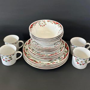 Vintage Winter Belle 20 piece Dinnerware Set by Gibson Designs