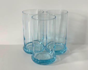 Vintage Aqua Blue Tumblers - Set of 3