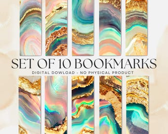 Geode Lesezeichen: Druckbares Geschenk für Buchliebhaber (PDF und PNG Download, 10 Designs)