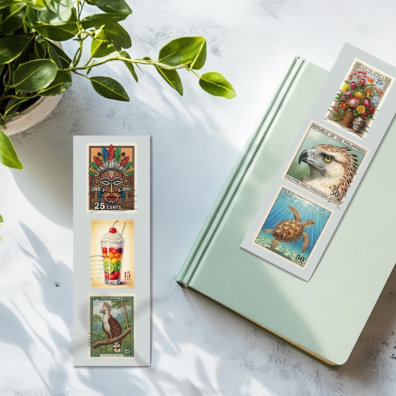 Philippines Postage Stamp Bookmarks, DIY Gift (PDF and PNG Digital ...