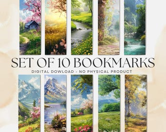 Springtime Landscape V2 Bookmarks, DIY Gift (PDF and PNG Digital Download)
