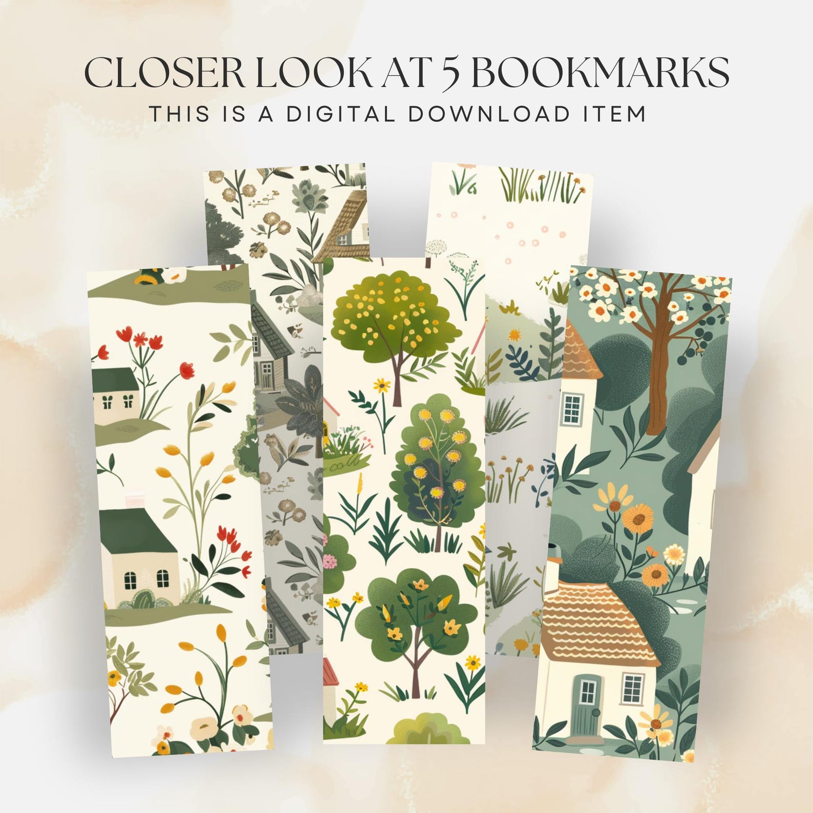 Country Cottagecore Bookmarks, Book Lover Gift (PDF and PNG Download ...
