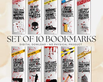 Segnalibri True Crime: regalo fai da te per gli amanti dei libri (download digitale, PNG e PDF)