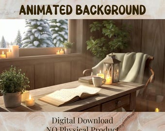 4K Animated Background, Cottage Devotional V4, Seamless 10 second MP4 Loop, PNG Wallpaper