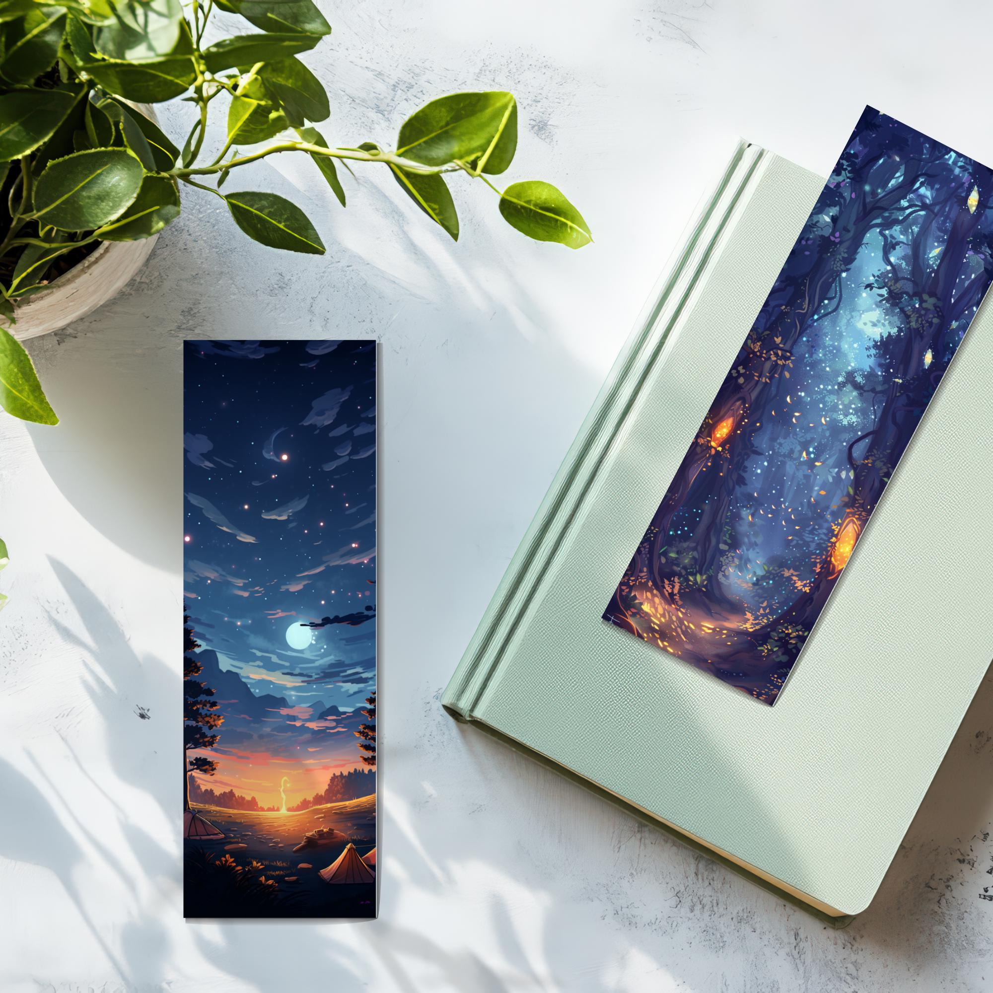 Moon & Waterfall Bookmarks: Printable DIY Gift (digital Download, PDF ...