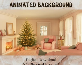 Fundo animado de Natal Lofi 4K para sala de estar, em loop MP4 (download digital)