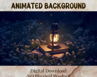 4K Animierter Hintergrund, Seamless Loop MP4, Digital Download, Firefly Night Garden V2