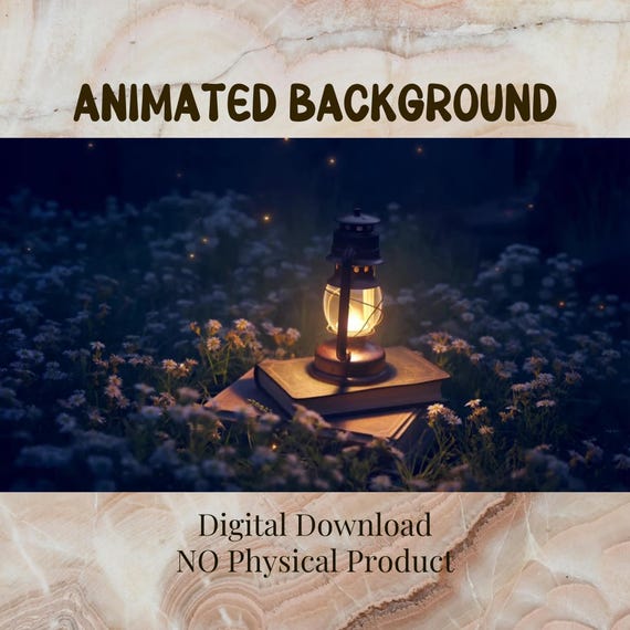 4K Animated Background Seamless Loop MP4, Digital Download, Firefly Night Garden V2