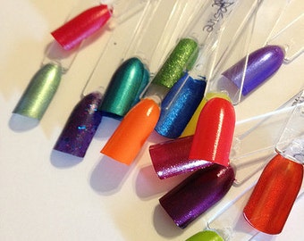 50 clear Nail Polish Swatch Sticks (plastic fake/false nails for testing colors)