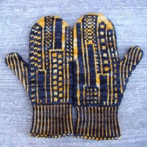 Skyline Mittens - knitting pattern PDF - for stranded colorwork