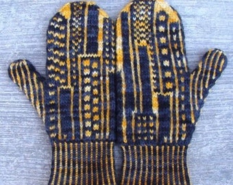 Skyline Mittens - patrón de tejido PDF - para trabajos de colores trenzados