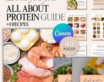 Protein Guide Canva Template for Nutrition Coaches (Digital Download)