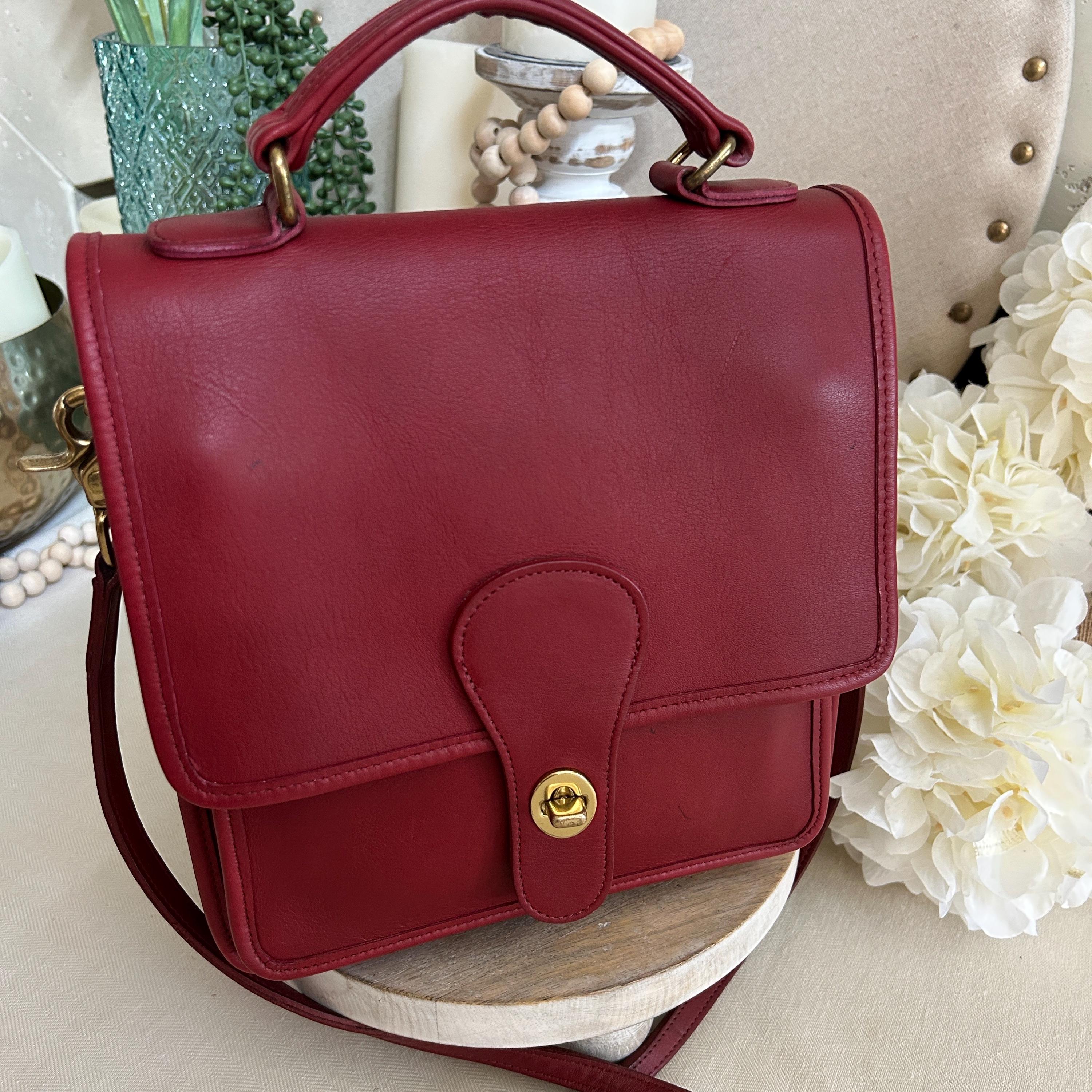 ショルダーバッグ Vintage Coach Sling British Tan Red 1374 Coach 9929 Vintage British Tan The Sling Leather Bucket Crossbody