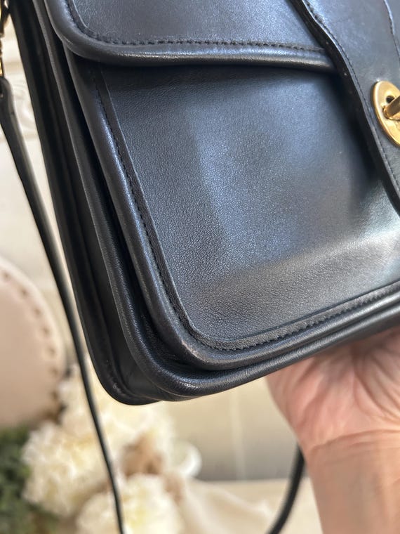 Vintage Coach Navy Station Top Handle Turnlock Crossbody Bag 5130