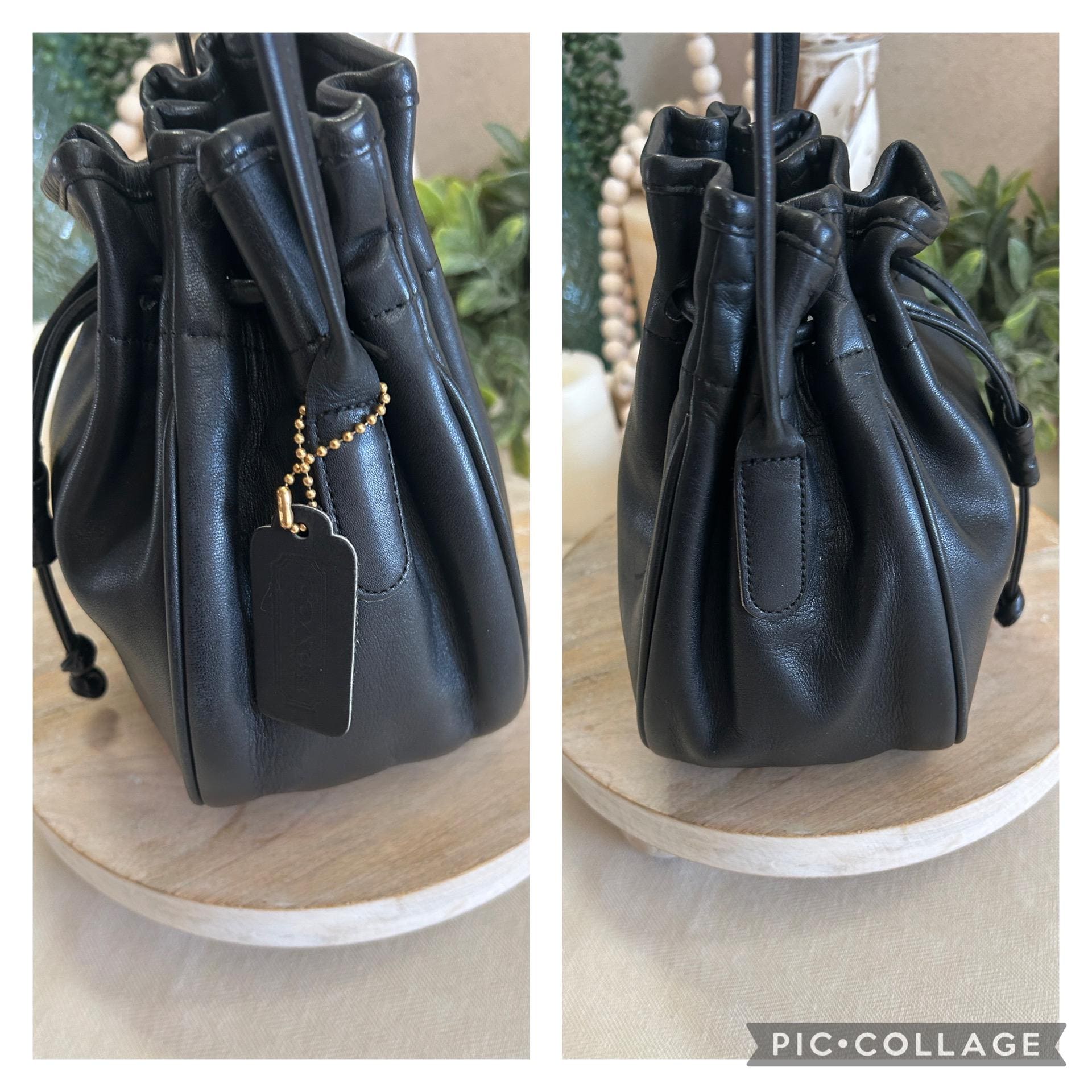 Y2K Coach Signature Denim & Leather Trim Shoulder Bag F12195