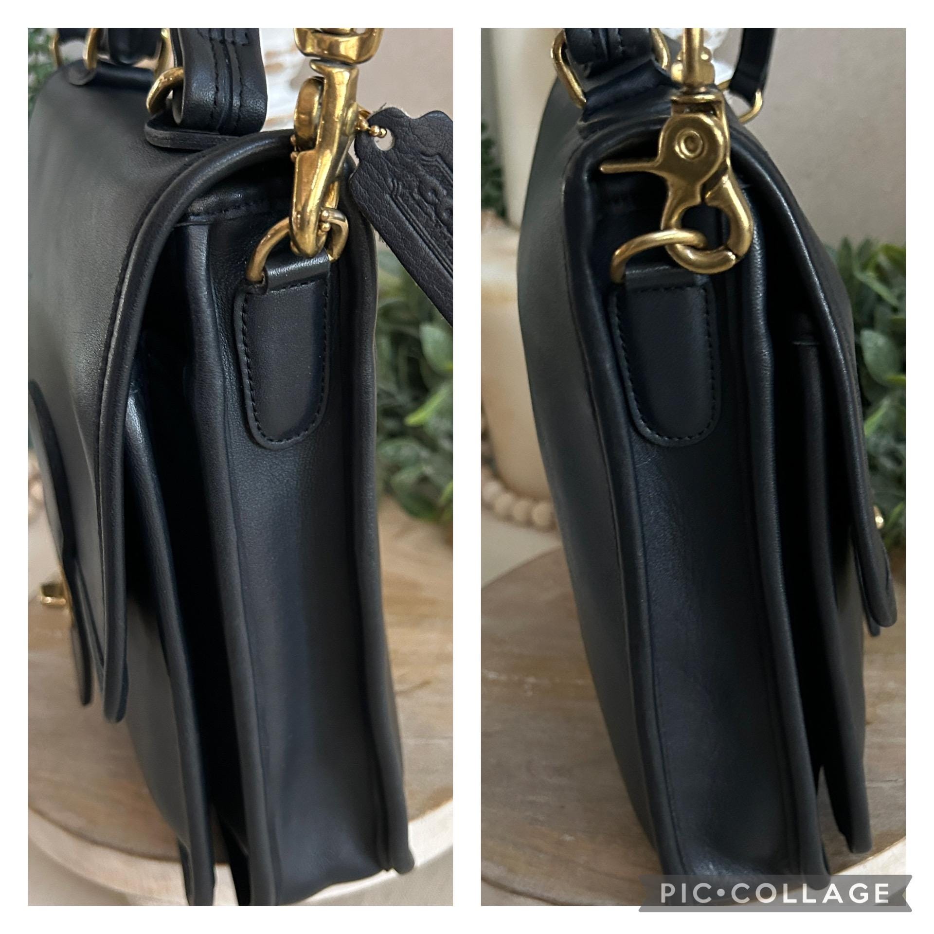 Vintage Coach Navy Station Top Handle Turnlock Crossbody Bag 5130