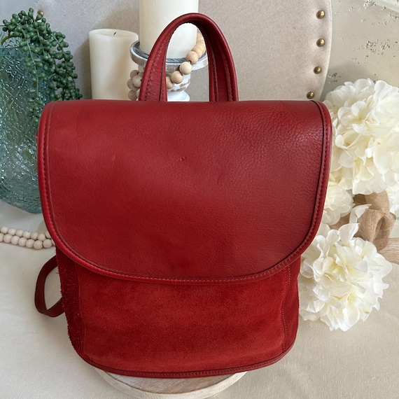 Vintage Coach Berkeley Convertible Backpack 9016 Suede Red - Etsy