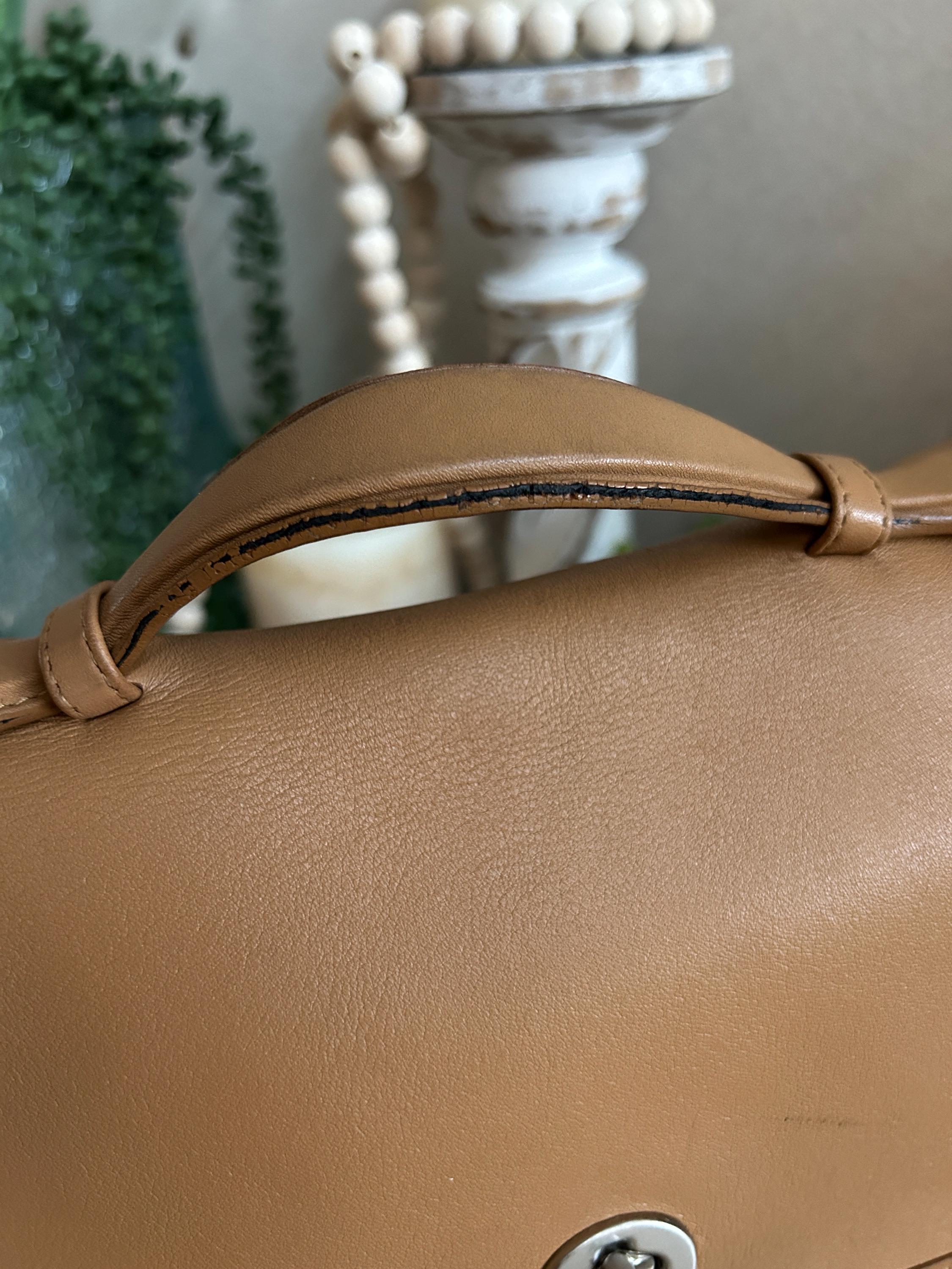 Costa Rica Vintage Coach Camel Nickel Court Bag Crossbody Top
