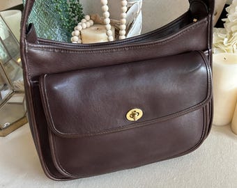 バッグ Vintage Coach Taft bag Black Leather USA Vintage Coach Taft Mahogany Crossbody 9980 Bag - Etsy