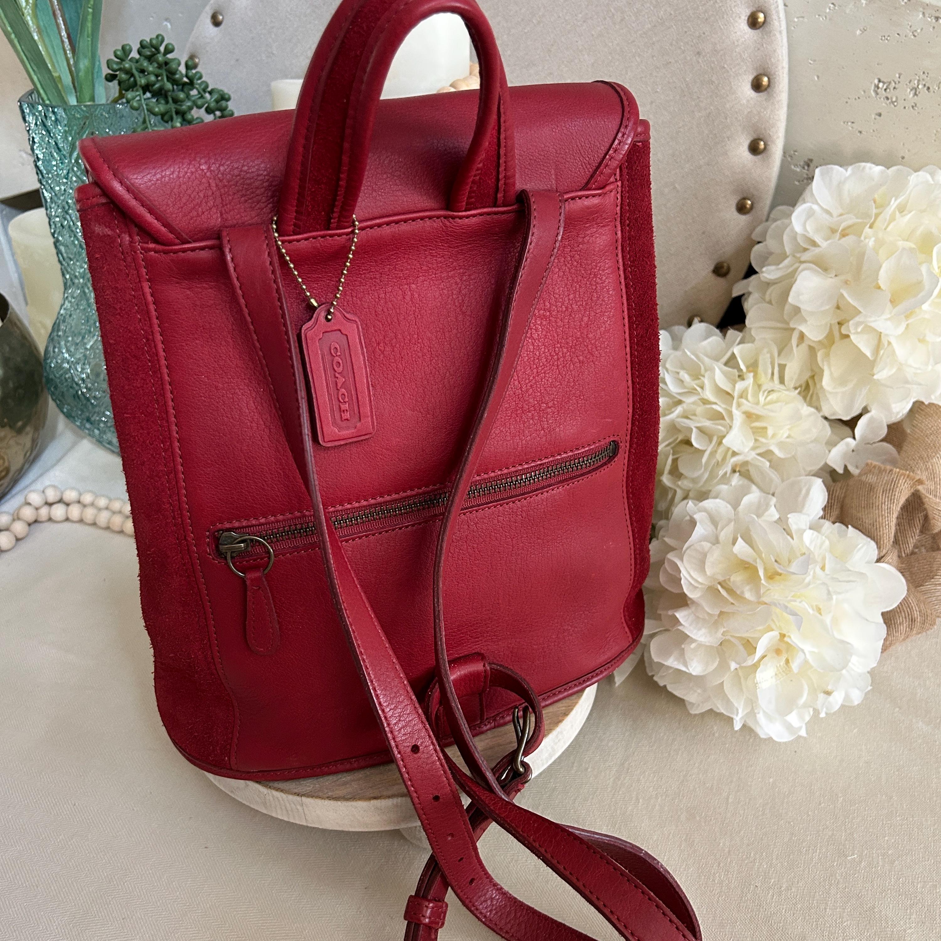 Vintage Coach Berkeley Convertible Backpack 9016 Suede Red - Etsy
