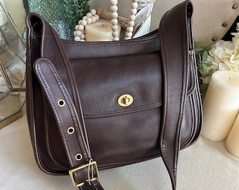 Vintage COACH Brown Pebble Leather Shoulder Bag, 