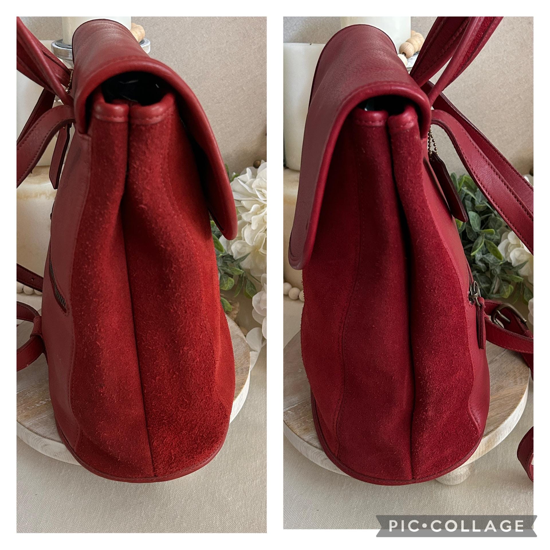 Vintage Coach Berkeley Convertible Backpack 9016 Suede Red - Etsy