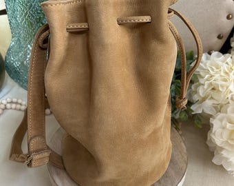Vintage Coach Sonoma Drawstring Nubuc Bucket Bag 4931 Sand Golden
