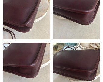 Vintage Coach NYC Rare Burgundy Zippered Clutch Basic Bag 9455